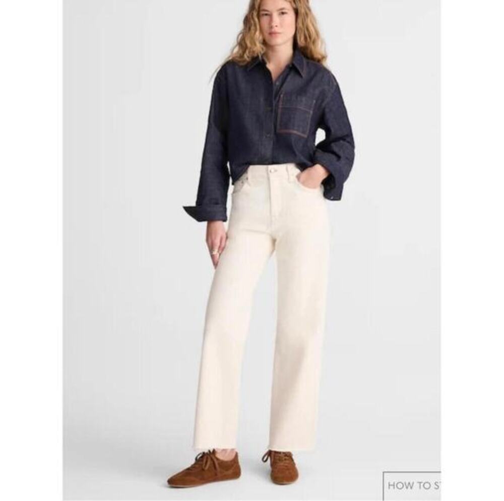 Madewell Perfect Vintage Wide Leg Jean White Size 24
